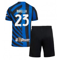 Inter Milan Nicolo Barella #23 Heimtrikotsatz Kinder 2024-25 Kurzarm (+ Kurze Hosen)